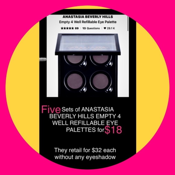 Anastasia Beverly Hills Other - Anastasia Beverly Hills 5 for $18 refillable palettes